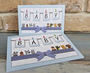 Invitatie de botez albastra cu animale - cod 8039 [3]