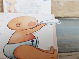 Invitatie de botez amuzanta bebe cu biberon - cod 8040 [3]