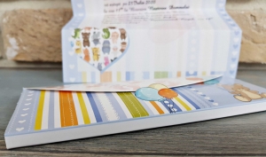 Invitatie de botez amuzanta multicolora cu bebe - cod 8042 [4]