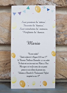 Invitatie de botez multicolora cu bufnite si snur - cod 8048 [3]