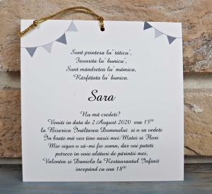 Invitatie de botez amuzanta cu unicorn si ciucure - cod 8049 [1]
