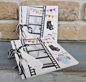 Invitatie de botez multicolora cu poze model rola film - cod 8051 [2]