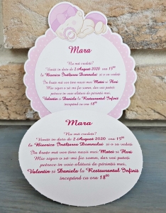 Invitatie de botez amuzanta bebe roz - cod 8053 [1]