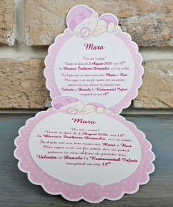 Invitatie de botez amuzanta bebe roz - cod 8053 [2]