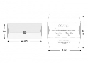 Invitatie de botez delicata crem / bej cu model roz si flori - 2673 [3]