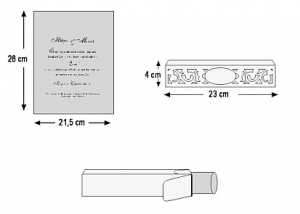 Invitatie de botez eleganta crem / bej cu model in relief si cutie - cod 5433 [1]