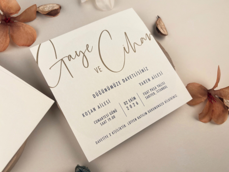 Invitatie de nunta eleganta alba - cod 13312 [2]