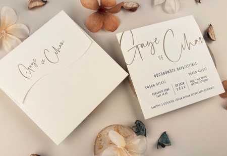 Invitatie de nunta eleganta alba - cod 13312 [1]