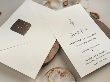 Invitatie de nunta eleganta alba - cod 13314 [3]