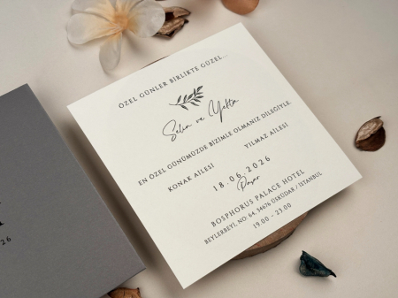 Invitatie de nunta eleganta alba cu plic gri - cod 13317 [2]