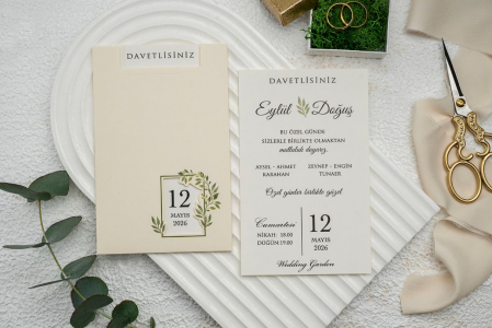 Invitatie de nunta eleganta crem cu fereastra - cod 9271 [1]