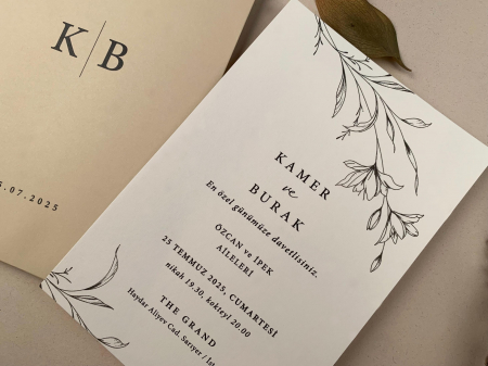 Invitatie de nunta eleganta cu elemente florarle - cod 12265 [1]