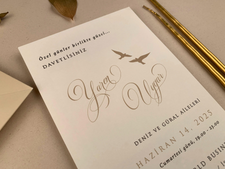 Invitatie de nunta eleganta cu plic crem - cod 12269 [2]