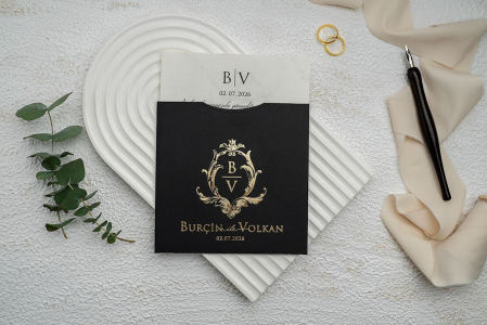 Invitatie de nunta eleganta neagra - cod 9236 [1]