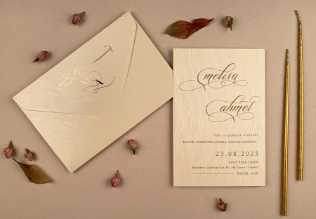 Nunta - Invitatie de nunta eleganta texturata - cod 12279