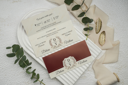 Invitatie de nunta eleganta tip plic maro - cod 9359 [1]