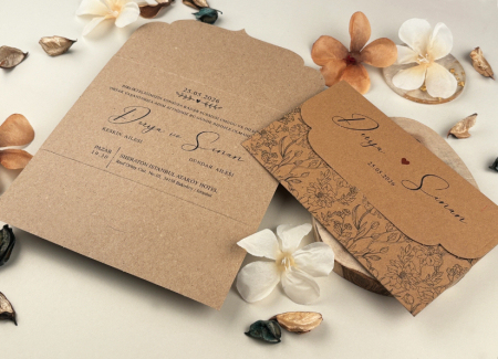 Invitatie de nunta vintage cu model floral - cod 85852 [2]