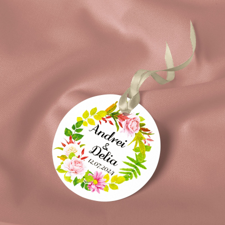 Nunta - Marturie de nunta rotunda florala cu model de vara