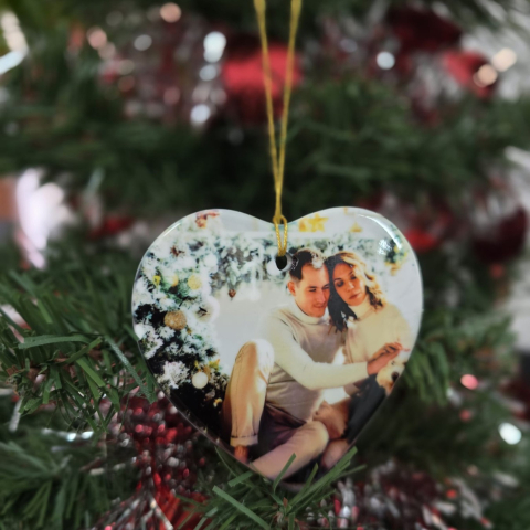 Ornament ceramica pentru brad personalizat - Inima [1]