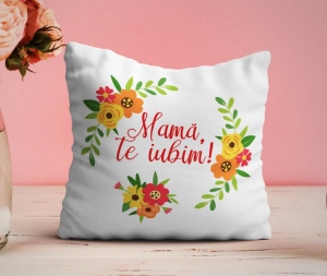 Perne pentru mama si tata - Perna personalizata - Mama  te iubim!