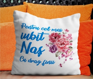 Perne Pentru Nasi - Perna personalizata - Cel Mai Iubit Nas
