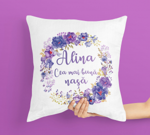 Perne Pentru Nasi - Perna Personalizata Cu Nume - Cea Mai Buna Nasa