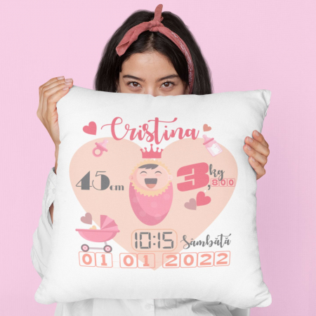 Perne nou-nascuti - Perna Personalizata - Date nastere fetita nou-nascuta