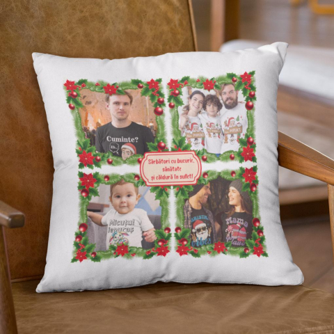 Perna Personalizata de Craciun - Mesaj cu 4 Poze [1]