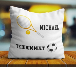 Perne pentru copii - Perna personalizata copii - Sport + Nume