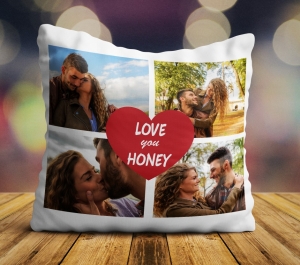 Cadouri de Valentine's Day - Perna personalizata - I love you honey cu 4 poze