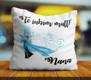 Perne pentru copii - Perna personalizata pentru copii - Elsa + Nume