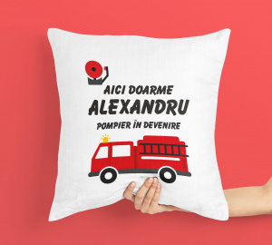 Cadouri 1 Iunie - Ziua Copilului - Perna Personalizata Pentru Copii - Pompier In Devenire