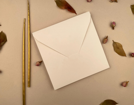 Invitatii Nunta Ela - Plic Invitatii Nunta sau Botez - A 17x17 Ivory