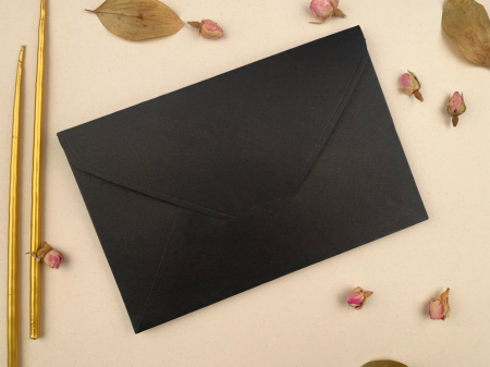 Nunta - Plic Invitatii Nunta sau Botez - F 14x21 Negru