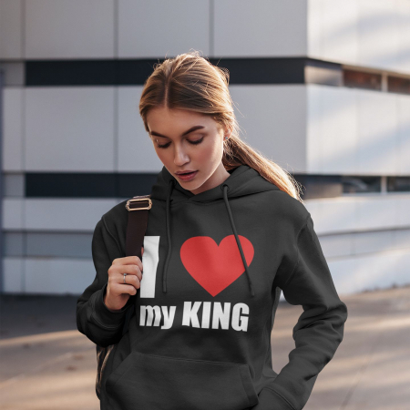 Lichidari de stoc - Promotie Hanorac Dama XL personalizat - I love my King