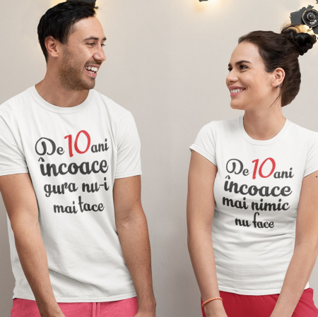 Promotie Tricou Dama M Personalizat - Aniversare Casatorie De 10 Ani Incoace [1]