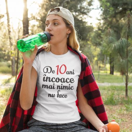 Lichidari de stoc - Promotie Tricou Dama M Personalizat - Aniversare Casatorie De 10 Ani Incoace