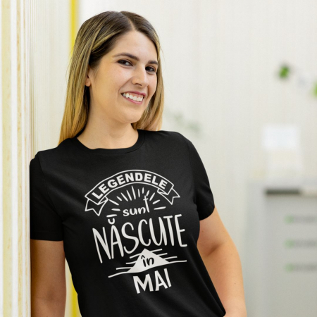Lichidari de stoc - Promotie Tricou Dama XXL Personalizat - Legendele sunt nascute in MAI