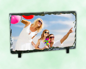 Rame Foto Personalizate - Rama foto din piatra personalizata - Ardezie dreptunghiulara 22x12