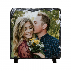 Cadouri de Valentine's Day - Rama foto din piatra personalizata - Ardezie Patrata 20x20 cm