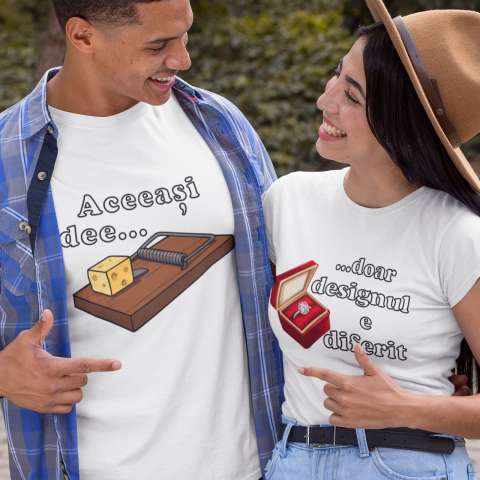 Set 2 Tricouri Cuplu Personalizate - Aceeasi ideea doar designul e diferit [1]