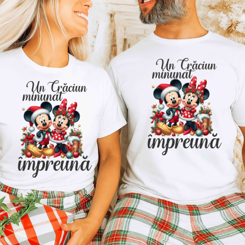 Tricouri Craciun - Set 2 Tricouri Cuplu Personalizate - Un Craciun minunat impreuna