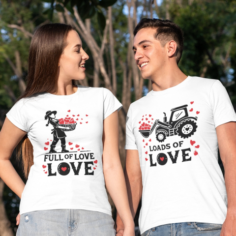 Tricouri Personalizate - Set 2 Tricouri Personalizate Cuplu - Loads of Love / Full of Love