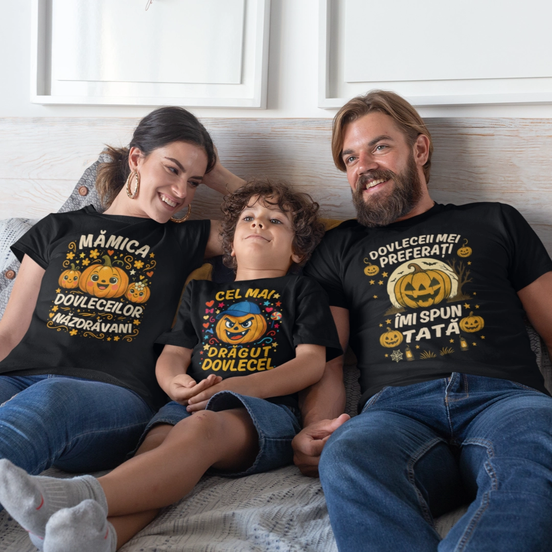 Set 3 Tricouri Halloween - Familie de dovlecei adorabili - baiat [1]