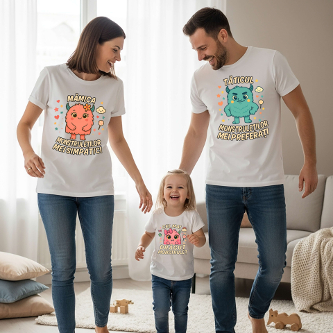 Set 3 Tricouri Halloween - Familie de monstruleti fetita [1]