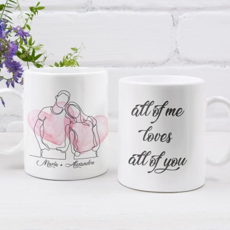 Cani Pentru Cuplu - Set 2 Cani Personalizate cuplu - All of me  