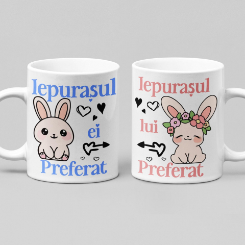 Set 2 Cani Personalizate - Iepurasul lui/ei Preferat   [1]