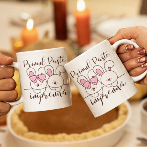 Cani de Paste - Set 2 Cani Personalizate - Primul Paste impreuna  