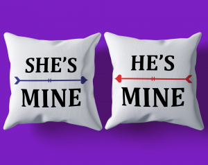 Set Perne Pentru Cuplu - Set 2 Perne Pentru Cuplu - He's Mine / She's Mine  