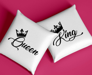 Set Perne Pentru Cuplu - Set 2 Perne Pentru Cuplu - King And Queen  